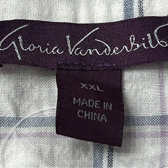 Gloria Vanderbilt Women's V-Neck, Short Sleeve High-Low Hem, Work Blouse Top NWT - Picture 3 of 7